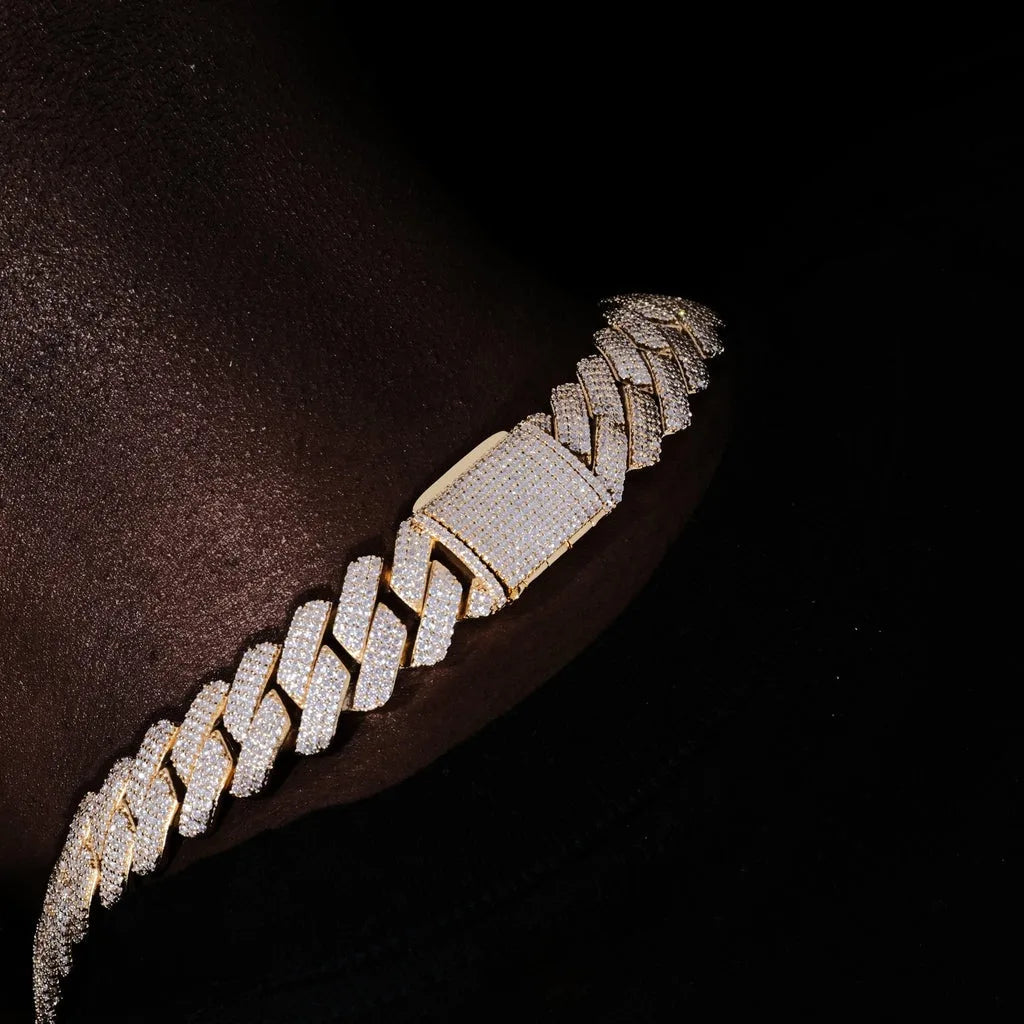 20mm Cuban Link Chain/Bracelet - Gold/White Gold