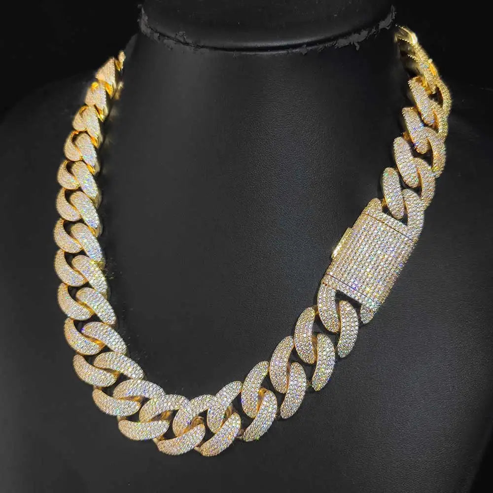 20MM Monaco Chain/Bracelet - Gold/White Gold