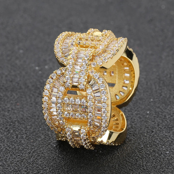 G LINK DIAMOND RING - GOLD/WHITE GOLD