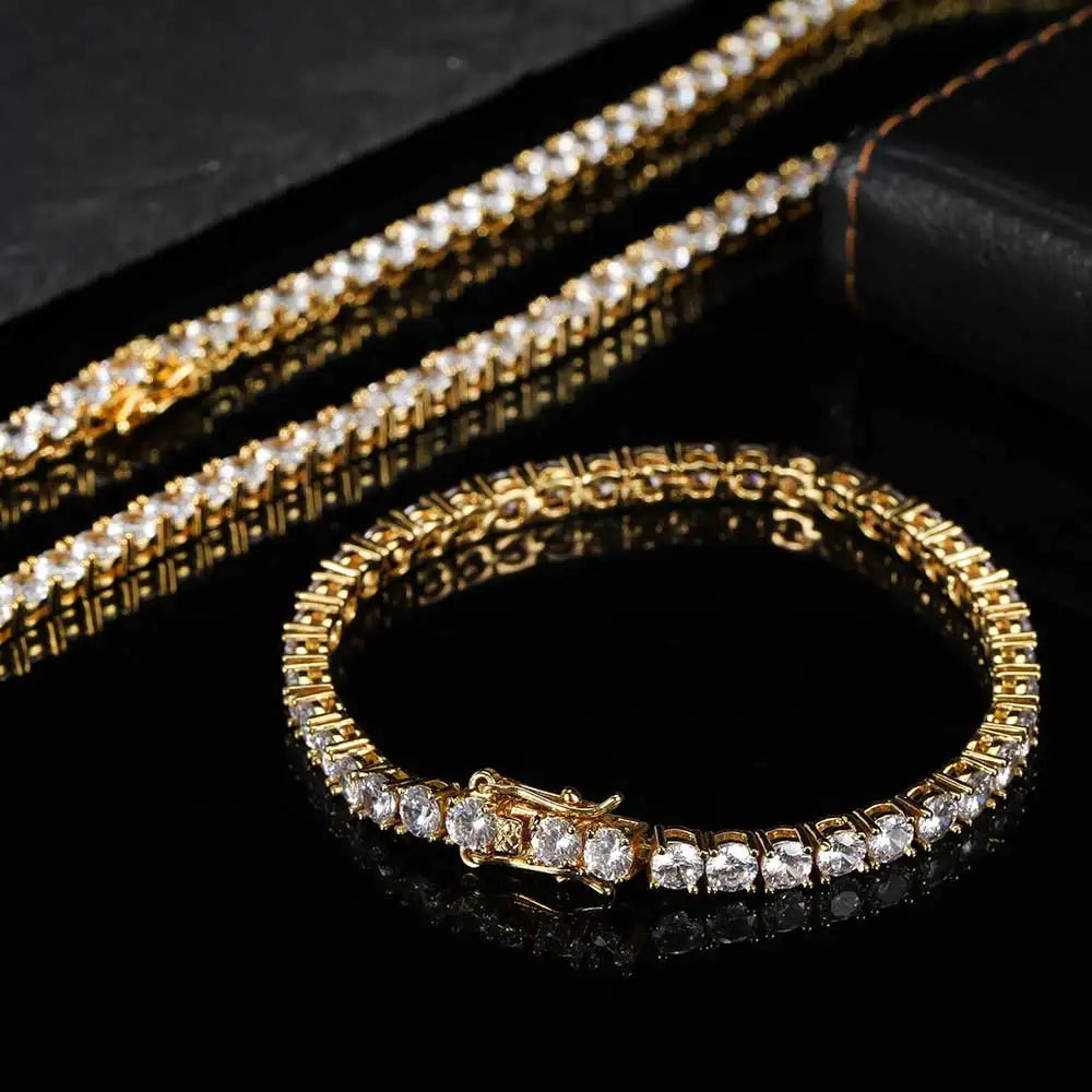 5mm Tennis Chain - Gold/White Gold