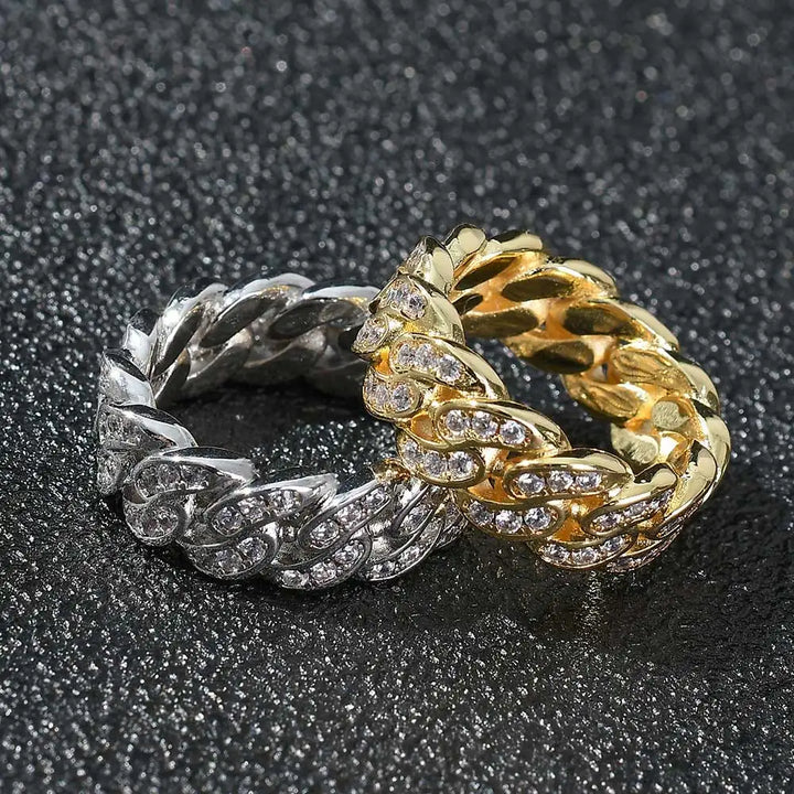 CUBAN DIAMOND RING - GOLD/WHITE GOLD