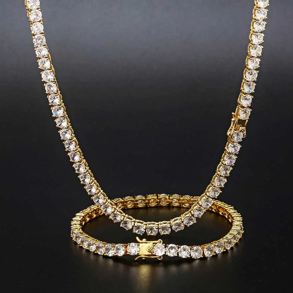 5mm Tennis Chain - Gold/White Gold