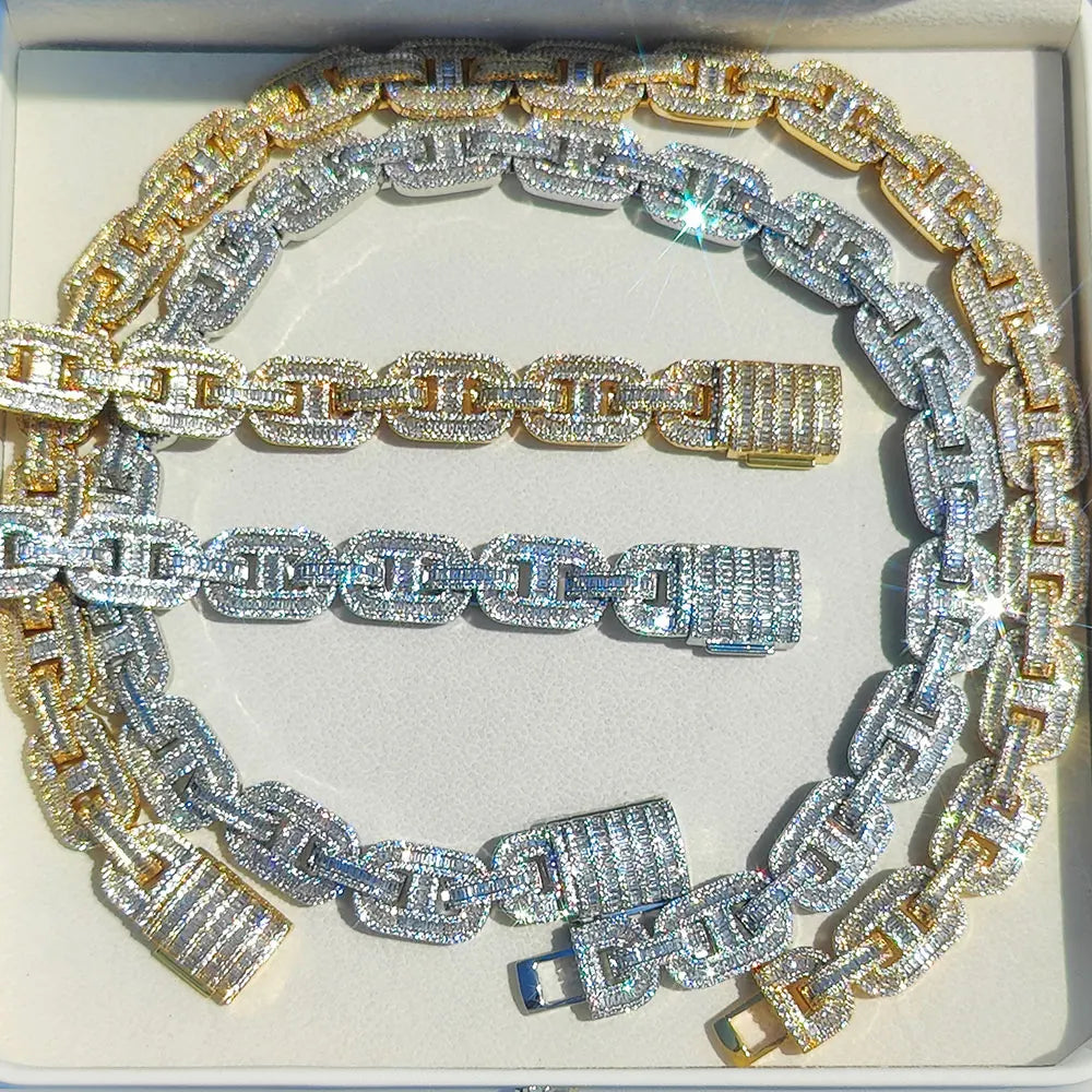 ICED G-LINK BRACELET - GOLD/WHITE GOLD