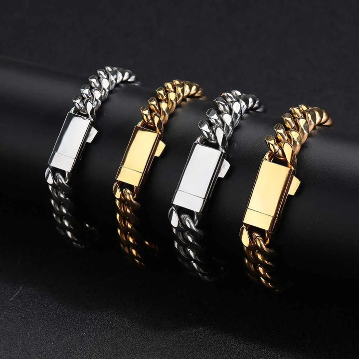 6/8/10/12MM CUBAN BRACELET - GOLD/WHITE GOLD