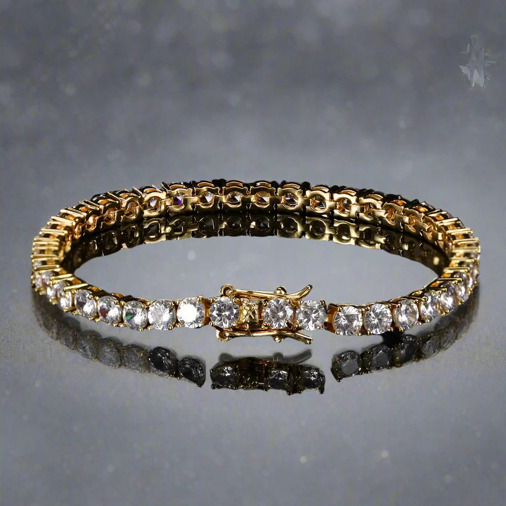 3mm TENNIS BRACELET - GOLD/WHITE GOLD