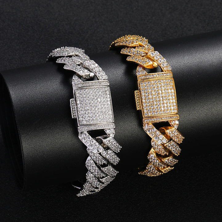 15MM Miami Cuban Chain/Bracelet - Gold/White Gold