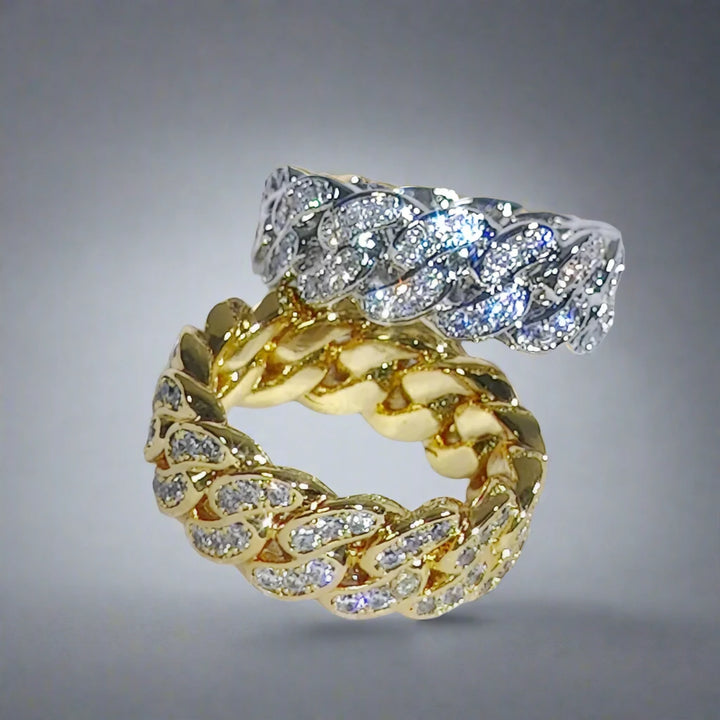 CUBAN DIAMOND RING - GOLD/WHITE GOLD