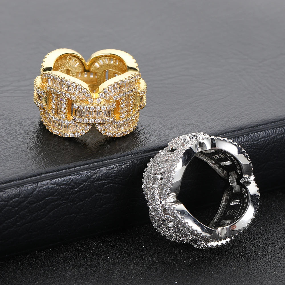 G LINK DIAMOND RING - GOLD/WHITE GOLD