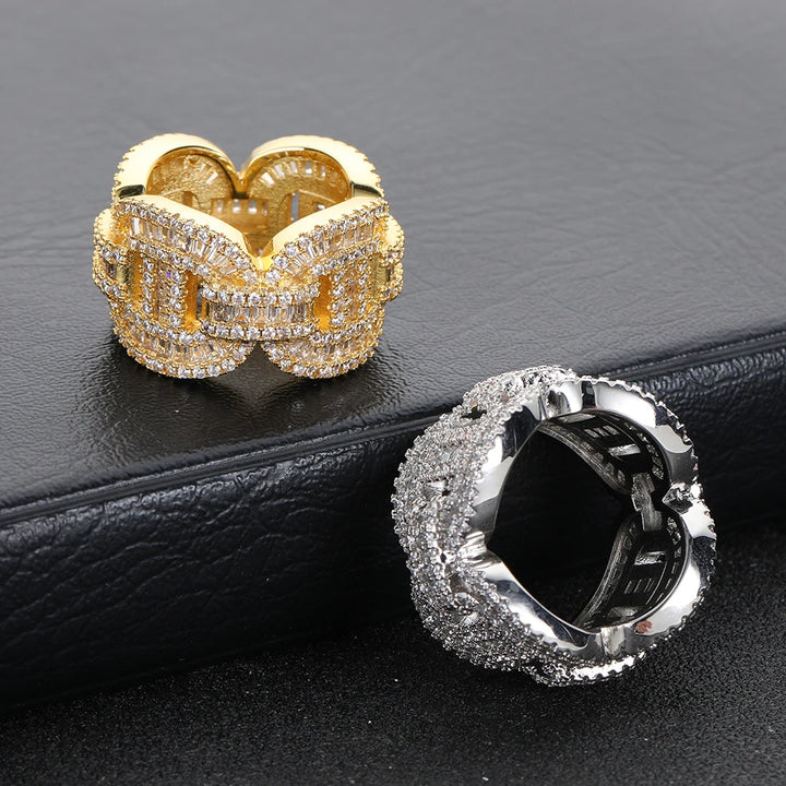 G LINK DIAMOND RING - GOLD/WHITE GOLD