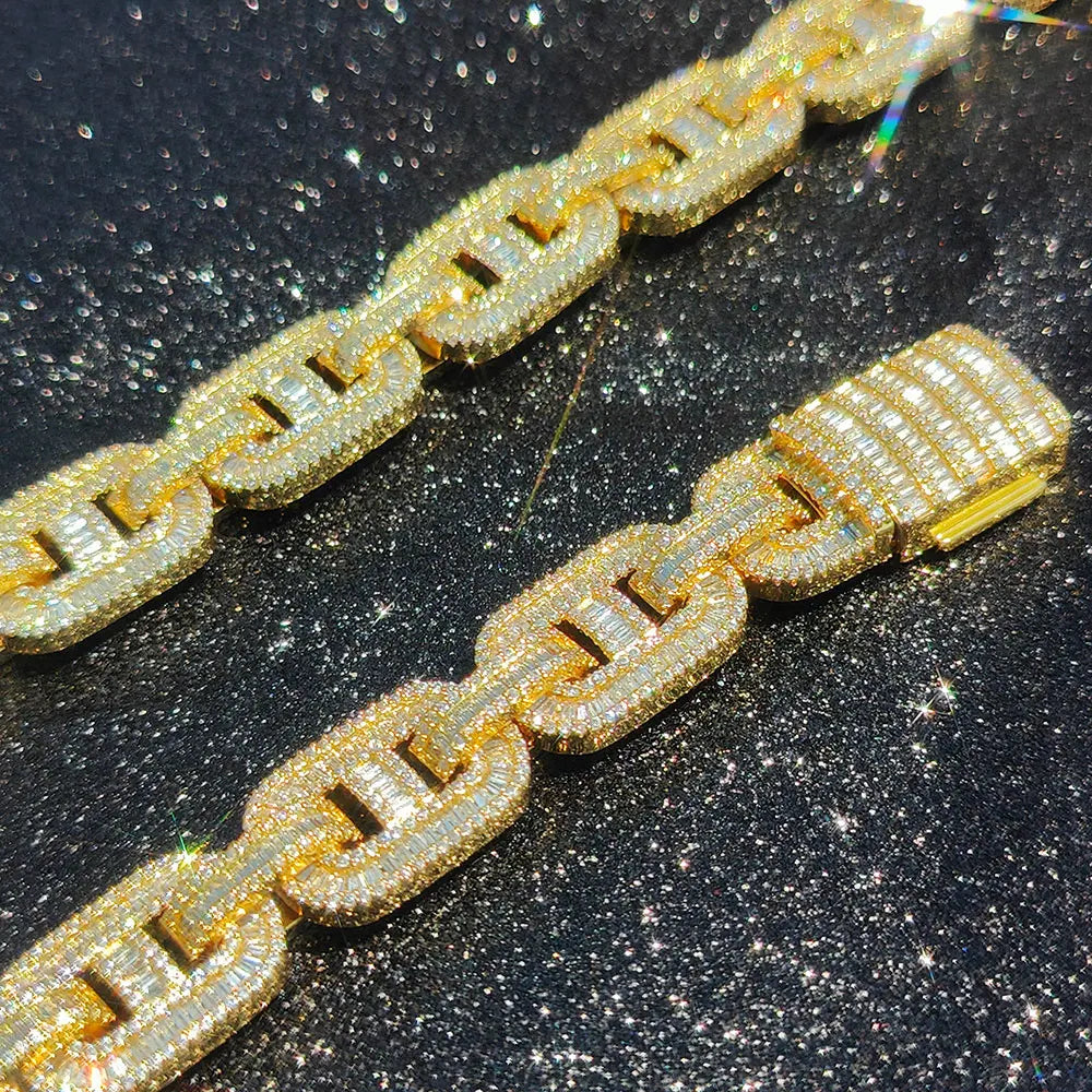 ICED G-LINK BRACELET - GOLD/WHITE GOLD