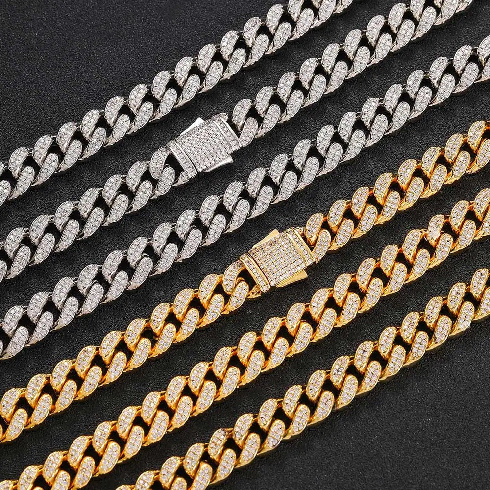 12mm ICED Cuban Chain - Gold/White Gold