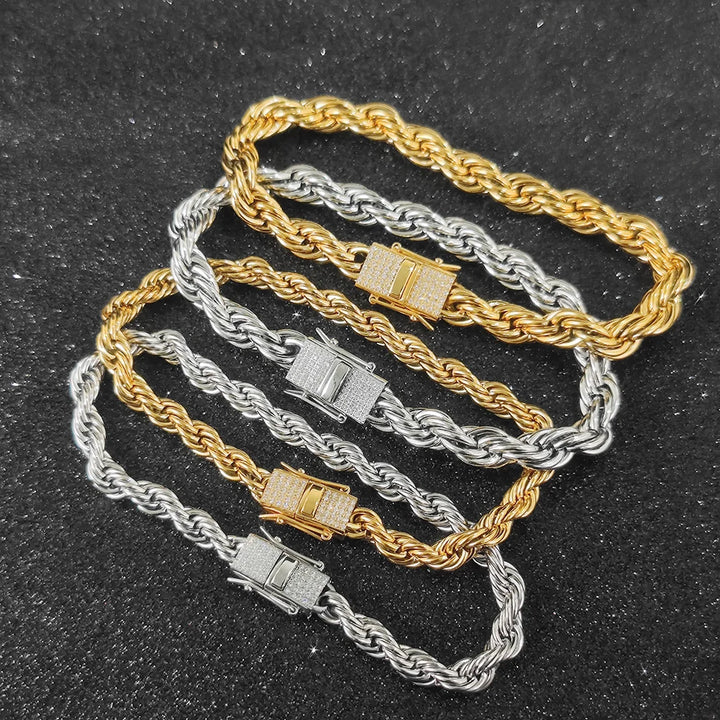 8mm ROPE BRACELET - GOLD/WHITE GOLD