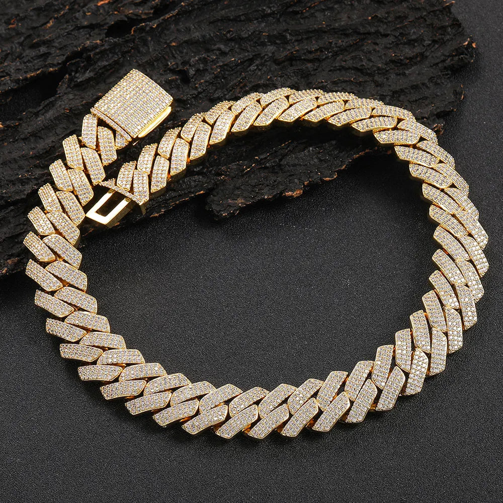 20mm Cuban Link Chain/Bracelet - Gold/White Gold