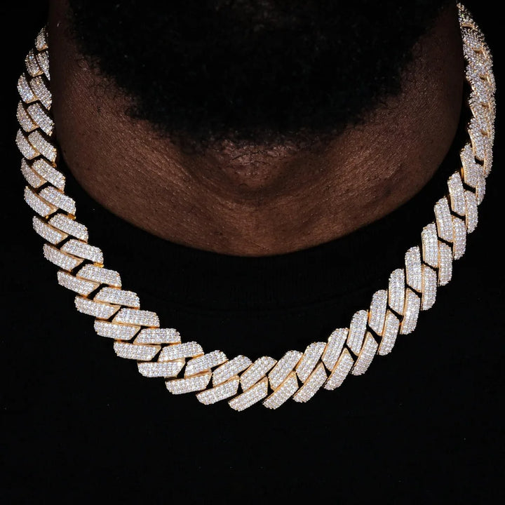 20mm Cuban Link Chain/Bracelet - Gold/White Gold