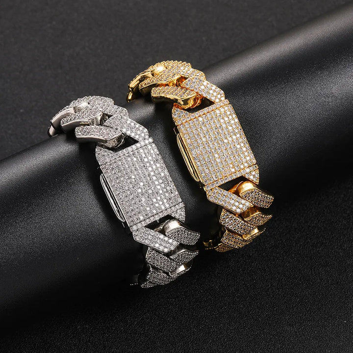 20mm Cuban Link Chain/Bracelet - Gold/White Gold